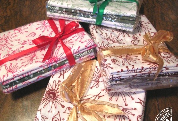 Fabric gift wrapped